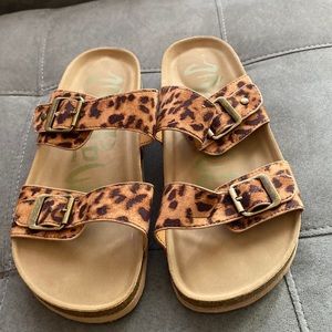 Leopard print slides